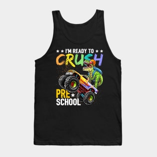 Crush Preschool Dinosaur Monster Truck Back to School Tank Top